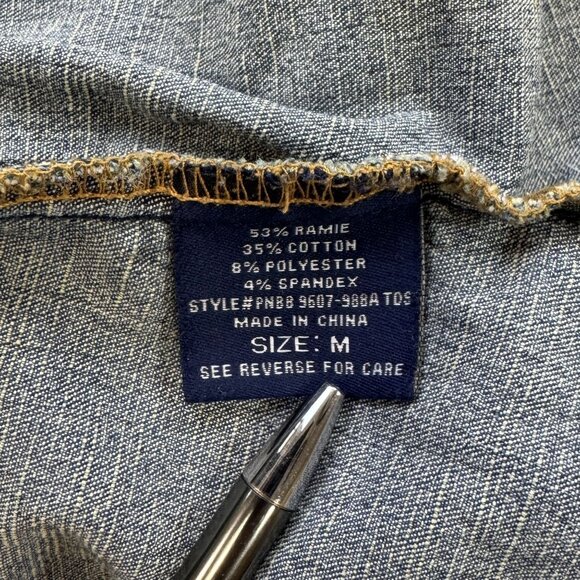 Blue Age Womens Denim Jean Jacket Faded Blue Button Front Pockets Size Medium - Picture 8 of 14